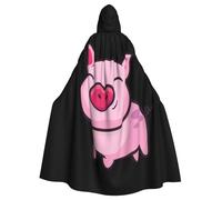 VCzsdff Smile Pink Pig Printing Carnival Party Supplies, Cape à capuche économique pour adulte, cape à capuche 145 cm de long pour Halloween