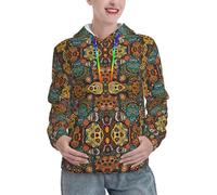 VCzsdff Sweats à capuche colorés en sucre doux pour femmes à manches longues avec poches, pull d'hiver, Noir , XL