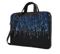 VCzsdff The Blue Binary Print Sac d'ordinateur portable résistant aux chocs en tissu Oxford rembourré pour ordinateur portable, Noir , 15.6 inch