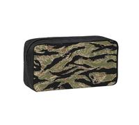 VCzsdff Trousse à crayons imprimée camouflage à rayures tigre - Organiseur de papeterie durable - Pochette en polyester pour le travail, les trajets