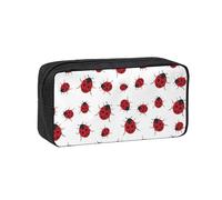 VCzsdff Trousse à crayons imprimée coccinelle - Organiseur de papeterie durable - Pochette en polyester pour le travail, les trajets