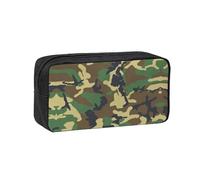 VCzsdff Trousse à stylos avec fermeture éclair durable en polyester Motif camouflage militaire Vert