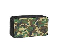 VCzsdff Trousse à stylos avec fermeture éclair durable en polyester Motif camouflage militaire Vert