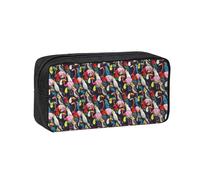 VCzsdff Trousse à stylos avec imprimé flamant rose tropical et faune tropicale, organiseur de papeterie spacieux, sac durable à fermeture éclair, pochette en polyester pour le travail, les trajets