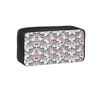 VCzsdff Trousse à stylos avec imprimé tête de mort florale - Organiseur de papeterie durable - Pochette en polyester pour le travail, les trajets universitaires