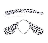 Vdaxvme 1 ensemble de serre-tête en peluche en forme d'oreille de chien à pois pour cosplay, queue et nœud papillon, costume de carnaval, fête d'anniversaire pour enfants et adultes