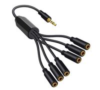 Vdaxvme Adaptateur Flexible 3, 5 mm mâle Plusieurs, Six interfaces | Câble répartiteur de son stéréo avec revêtement PVC pour installations de production musicale et réunions