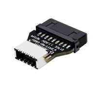 Vdaxvme Adaptateur USB 3.0 19 broches vers type E à angle droit de 90 degrés pour panneau avant connexion carte mère adaptateur USB C