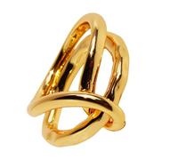 Vdaxvme Bague creuse abstraite avec structure à double ligne et structure en laiton pour un style unique et un caractère unique à la mode, comme décrit