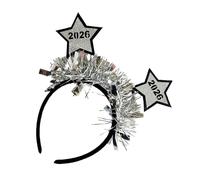 [Vdaxvme] Bandeau de vacances réglable étoile paillettes Happy New Year 2026 Accessoires de cheveux de fête unisexe bandeau de Noël pour adultes et enfants