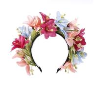 Vdaxvme Bandeaux de fleurs pour femme - Couronne de fleurs pour fête de mariage - Couronne florale - Couronne de cheveux