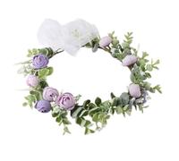 Vdaxvme Bandeaux de fleurs pour femme - Couronne de fleurs pour fête de mariage - Couronne florale - Couronne de cheveux