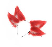Vdaxvme Bandeaux uniques avec oreilles de renard à neuf queues pour ajouter à n'importe quel costume, accessoire de cosplay, fête à thème, oreilles de renard pour cosplay, mystère et charme, rouge