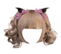 Vdaxvme Barrettes à cheveux gothiques foncées pour filles - Coiffures noires - Ailes de diable - Pince à cheveux - Nœud gothique - Ailes de chauve-souris polyvalentes