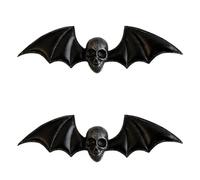 Vdaxvme Barrettes à cheveux gothiques foncées pour filles - Coiffures noires - Ailes de diable - Pince à cheveux - Tête de mort gothique - Ailes de chauve-souris polyvalentes