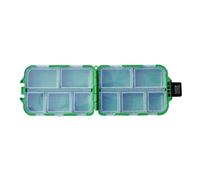 Vdaxvme Boîte de rangement double face 10 compartiments pour appâts, leurres, hameçons, accessoires de pêche, étui de rangement pratique