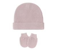 Vdaxvme Bonnet d'hiver unisexe pour bébé - Ensemble de moufles en coton pour nouveau-né - Fournitures de maternelle - Protection, Lavande, taille unique