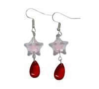 Vdaxvme Boucles d'oreilles pendantes tendance en forme d'étoile de sang pour femme et fille - Boucles d'oreilles pendantes en résine pour Halloween - Bijoux vintage, Résine, Diamant