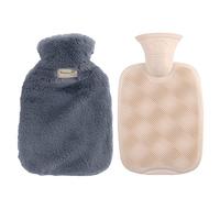 Vdaxvme Bouillotte de 1000 ml avec poche d'eau chaude douce pour garder au chaud l'hiver soulager le stress