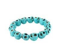 Vdaxvme Bracelet élégant et tendance avec perles turquoise et motif tête de mort - Léger et confortable - Idéal pour un usage quotidien - Chaîne de main tendance, One Size, Comme décrit, Comme décrit.