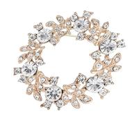 Vdaxvme Broche couronne en alliage robuste avec fleur colorée pour femme, sac à dos, vêtements et chapeau, Size 4.4x4.2cm/1.73x1.65inch, Alliage, diamants d'eau