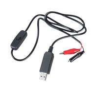 Vdaxvme Câble adaptateur USB mâle vers clip 5 V, câble de test 100 cm, câble de serrage 3 V, remplacement pour câble de contrôle de commutation AA 3A CR2025