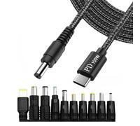 Vdaxvme Câble convertisseur USB vers DC5521 - 5 x 2 - 1 mm - 200 cm - Avec 10 connecteurs - Conseils pour appareils électroménagers et électronique portable - Convertisseur de courant de type C