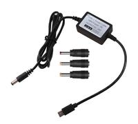 Vdaxvme Câble d'alimentation USB type C vers 5,5 x 2,1 mm, 2,5 x 0,7 mm, 3,5 x 1,35 mm, 4 x 1,7 mm, 24 V pour routeur, ventilateur à lumière LED, tout type d'appareil 24 V