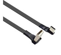 Vdaxvme Câble de données de type C à angle droit avec tête coudée à 90° pour petit espace pour téléphones, consoles de jeu, câble plat flexible USB vers USB A