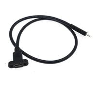 Vdaxvme Câble d'extension de type C mâle vers femelle - Câble de chargement de données avec vis d'oreille - Montage sur panneau de fixation - Espacement des trous de 17 mm