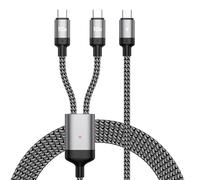 Vdaxvme Câble flexible USB C 2 en 1 en nylon tressé pour téléphone, tablette, transfert de données rapide