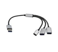 Vdaxvme Câble répartiteur USB 2.0 1 mâle vers triple port femelle USB C pour transfert de données et câble de charge pour plusieurs appareils