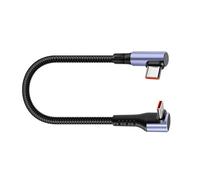 Vdaxvme Câble USB C court de type C coudé de charge rapide vers transfert de données pour boîtier d'alimentation en nylon USB