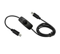 Vdaxvme Câble USB C mâle vers mâle de 120 cm avec bouton marche/arrêt à double extrémité pour tablettes et téléphones