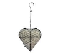 Vdaxvme Cage à oiseaux créative en forme de cœur à suspendre pour l'extérieur, art de cour, nid accueillant pour décoration de jardin, support de nid d'oiseau en forme de fibres d'alpaga