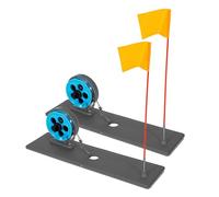 Vdaxvme Canne à pêche compacte avec marquage de drapeau Construction en plastique Pliable pour un transport facile Pêche en hiver. Canne à pêche compacte sur glace avec marquage de drapeau