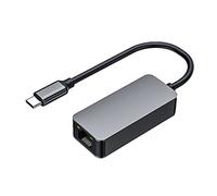 Vdaxvme Carte Gigabit Ethernet haute vitesse de type C/USB C vers RJ45 2500 m sans lecteur pour puce intelligente en alliage d'aluminium