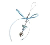 Vdaxvme Chaîne de téléphone portable avec pendentif en forme de cœur scintillant sur le thème des anges, One Size, Comme décrit, Comme décrit