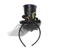 Vdaxvme Chapeau bibi vintage à paillettes exquises pour fête d'enfants, chapeau de pilulier pour Halloween
