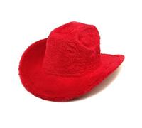 Vdaxvme Chapeau de cowboy en fourrure en peluche pour enterrement de vie de jeune fille, discothèque, cowboy disco pour acteur, actrice, boîte de nuit, fêtes à thème occidental