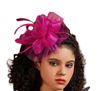 Vdaxvme Chapeaux bibi années 20 et 50 - Chapeau pilulier - Chapeau de cocktail - Bandeau en épingle à cheveux - Pince à cheveux - Coiffe en forme de fleur