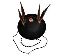 Vdaxvme Chinois traditionnel, parfait pour les amateurs de costumes et les spectacles de scène inoubliables, mélange de culture et de style pour hommes et enfants, Grand chapeau rond avec H, aldult