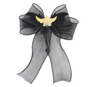 Vdaxvme Coiffe d'Halloween en dentelle chapeau de sorcière pince à cheveux grand nœud épingle à cheveux avec tulle forte tenue pour filles garçons