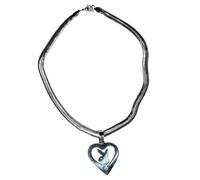 Vdaxvme Collier avec pendentif simple/étoile/cœur - Collier tendance - Chaîne ras du cou - Collier ras du cou - Chaîne en os de serpent, Métal, Zircone cubique