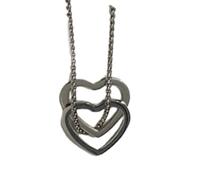 Vdaxvme Collier carré triangulaire en forme de cœur empilable avec pendentif géométrique entrelacés Hip Hop Chaîne clavicule, Métal, Zircone cubique