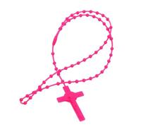 Vdaxvme Collier chapelet pour femme avec perles noctilucentes - Chapelet lumineux - Catholicisme - Bijoux religieux pour la prière, Plastique, Zircone cubique