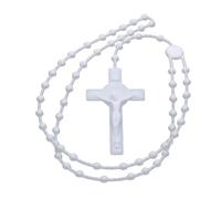 Vdaxvme Collier chapelet pour femme avec perles noctilucentes - Chapelet lumineux - Catholicisme - Bijoux religieux pour la prière, Plastique, Zircone cubique