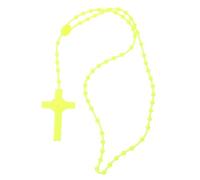 Vdaxvme Collier chapelet pour femme avec perles noctilucentes - Chapelet lumineux - Catholicisme - Bijoux religieux pour la prière, Plastique, Zircone cubique