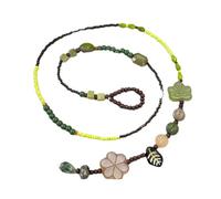 Vdaxvme Collier de perles fait à la main sur le thème des forêts vintage, accessoire de perles fait à la main pour la mode, 48cm, Plastique