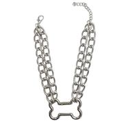 Vdaxvme Collier élégant en forme d'os pour femme - Longueur réglable - Collier ras du cou tendance - Alliage - Métal - Oxyde de zirconium